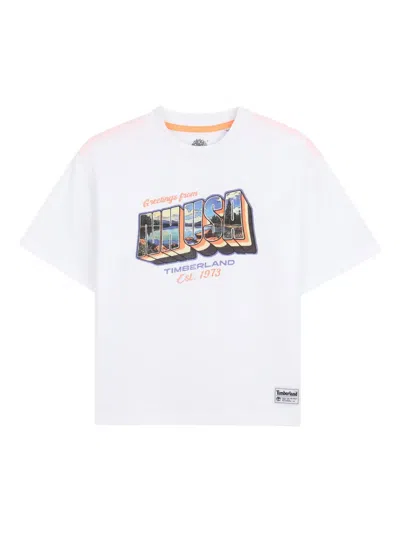 Timberland Kids' Graphic-print T-shirt In White