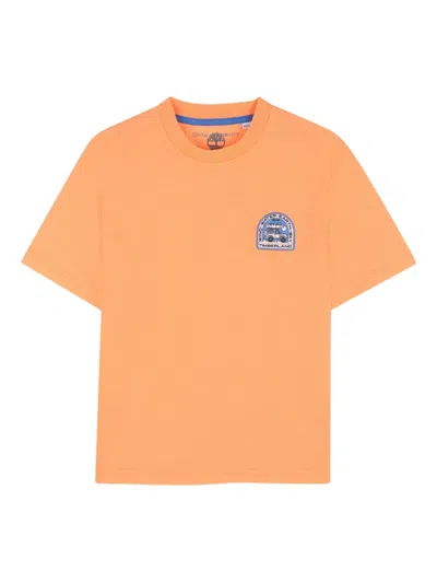 Timberland Kids' Graphic Short-sleeve T-shirt In Orange