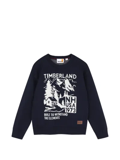 Timberland Kids' Graphic-knit Sweater In Black