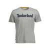 Timberland Eco-conscious Gray Cotton Tee With Logo Print In Gray