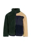Timberland Green Faux Fur Jacket For Boy With Logo In Multi
