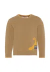 Timberland Green Sweater For Boy With Dinosaur In Brown