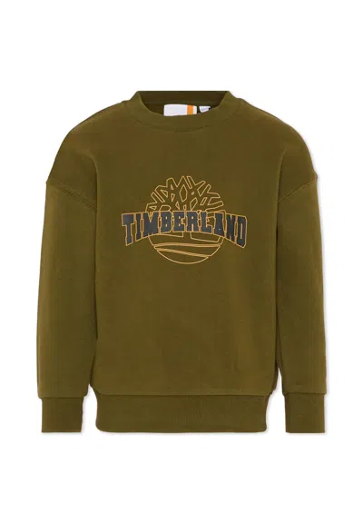 Timberland Kids' Green Sweatshirt For Boy With Logo