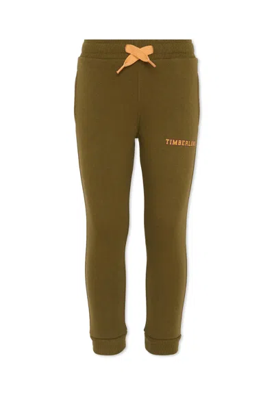 Timberland Kids' Green Sweatshirt For Boy With Logo In Brown