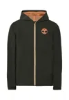 Timberland Green Windbreaker Jacket For Boy With Logo In Green