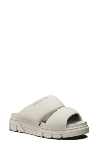 Timberland Greyfield Slide Sandal In White Knit