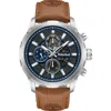 Timberland Hampton Harbour Multifunction Chronogrpah Leather Strap Watch, 46mm In Brown