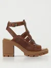 TIMBERLAND HEELED SANDALS TIMBERLAND WOMAN COLOR BROWN,F47186032