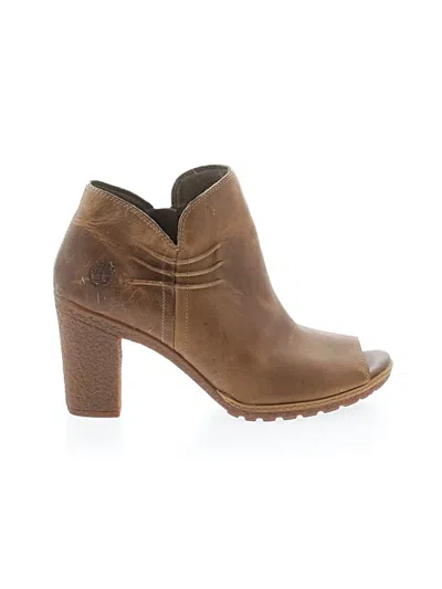Pre-owned Timberland Heels In Brown