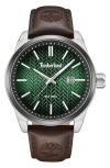 Timberland Henniker Ii Leather Strap Watch, 44mm In Dark Brown