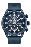 Timberland Henniker Ii Multifunction Chronogrpah Leather Strap Watch, 46mm In Navy