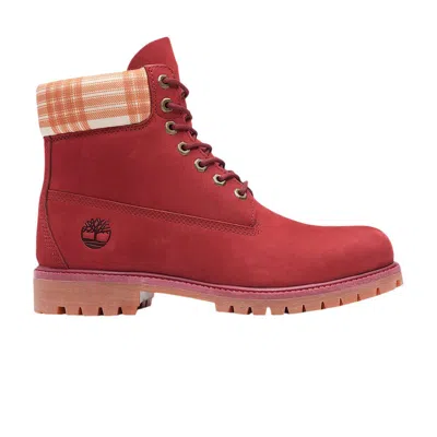 Pre-owned Timberland Heritage 6 Inch Waterproof Boot 'plaid - Dark Red' | Men's Size 10