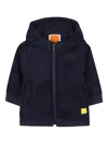 Timberland Hooded Geometric-pattern Padded Jacket In Blue