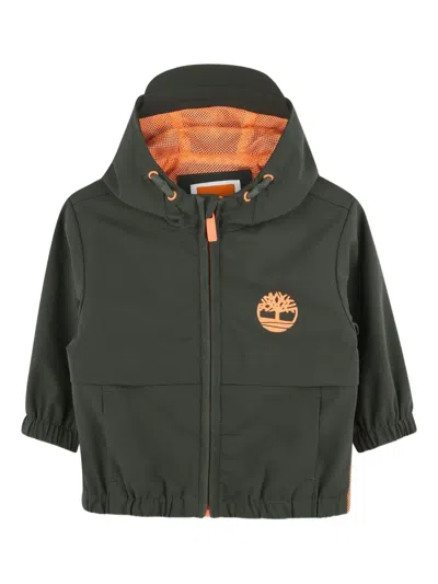 Timberland Babies' Hooded Mesh-panel Windbreaker In Green