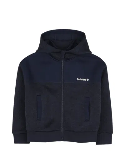 Timberland Kids' Hooded Panelled Hoodie In Blue
