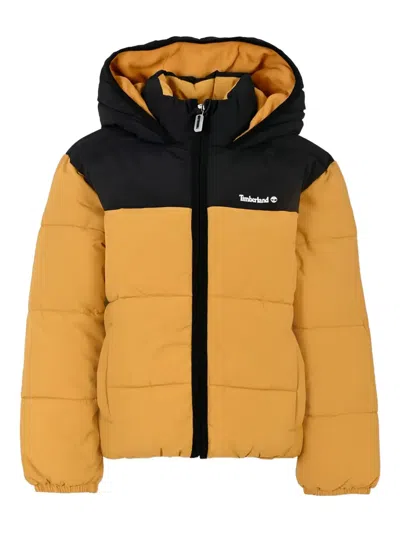 Timberland Kids' Hooded Puffer Jacket In Yellow
