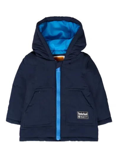 Timberland Babies' Hooded Quilted Jacket In Blue