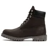 Timberland Icon 6'' Premium Wide Fit Boots 'dark Brown Nubuck' In Black
