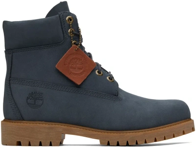 Timberland Indigo Heritage 6-inch Lace-up Boots In Ep2 Dark Blue Nubuck