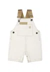 Timberland Ivory Dungarees For Baby Boy With Tree In Ivory