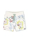 Timberland Ivory Shorts For Baby Boy With Print In Ivory