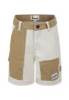 Timberland Ivory Shorts For Boy With Logo In Ivory