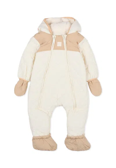 Timberland Ivory Snowsuit For Baby Boy With Logo In Multi