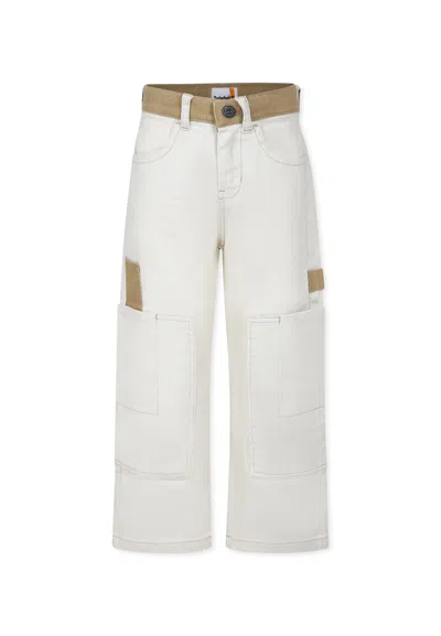 Timberland Kids' Ivory Trousers For Boy With Logo