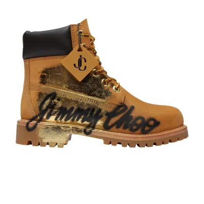 Pre-owned Timberland Jimmy Choo X Wmns 6 Inch Premium 'spray-painted - Wheat' In Brown