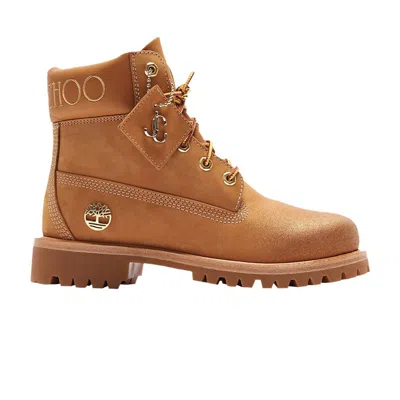 Pre-owned Timberland Jimmy Choo X Wmns 6 Inch Premium 'wheat Glitter' | Brown | Women's Size 5.5