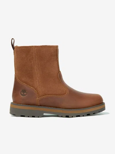 Timberland Kids Courma Mid Warm Lined Boots In Brown