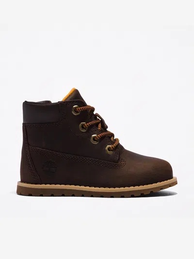 Timberland Kids Mid Lace-up Boots In Brown