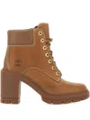 Timberland Allington Heights Wheat Leather Block Heel Ankle Boots Size In Brown