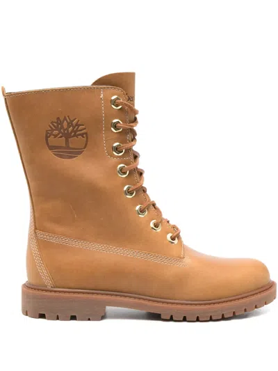 Timberland Lace-up Logo-embossed Boots In Brown