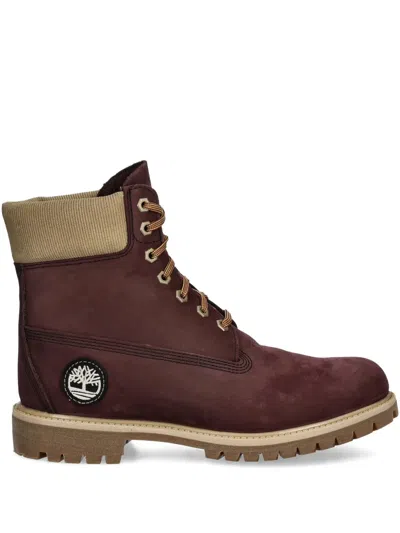 Timberland Lace-up Logo-patch Boots In Brown