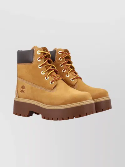Timberland Flat Ankle Boot Woman Color Beige In Brown