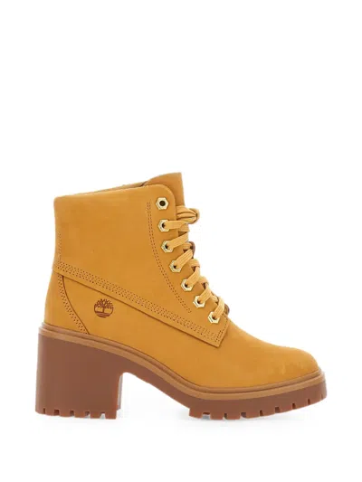 Timberland Lace-up Logo-debossed Ankle Boots In Yellow