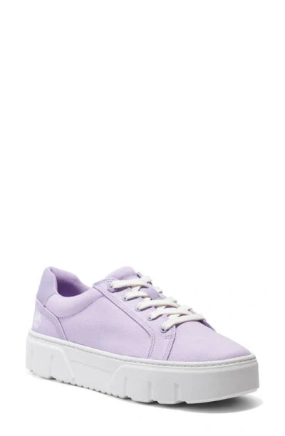 Timberland Laurel Court Platform Trainer In Light Purple Canvas