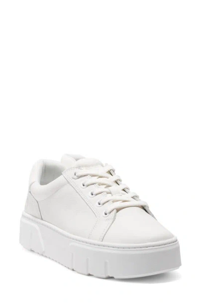 Timberland Laurel Court Platform Sneaker In White Full Grain