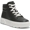 Timberland Laurel High Top Platform Sneaker In Black Full Grain