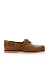 Timberland Brown Loafers With Bow Detail On The Front And Embossed Logo On The Side In Leather Man In Brown