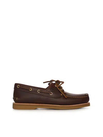 Timberland Lace-up Leather Boat Shoes In Brown