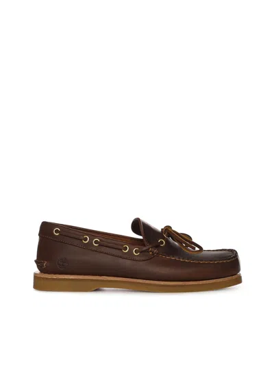 Timberland Full Grain Tie Loafers In Brown