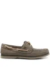 Timberland Boat Shoes With Contrast Stitching And Eyelet Detailing In Gray