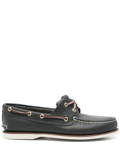 Timberland Leather Boat Shoes In Blue