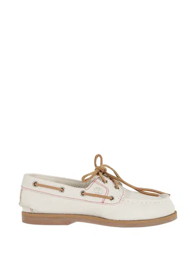 Timberland Leather Boat Shoes In Neutral