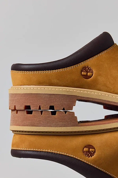 Timberland Leather Clog In Wheat, Women's At Urban Outfitters In Brown