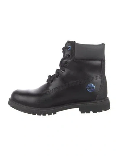 Pre-owned Timberland Leather Combat Boots In Black
