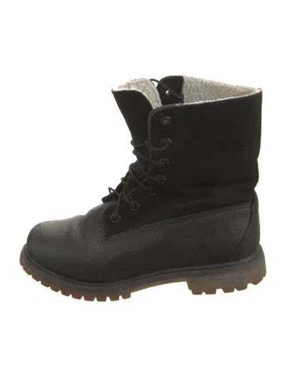 Pre-owned Timberland Leather Combat Boots In Black