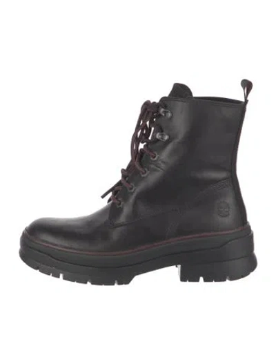 Pre-owned Timberland Leather Combat Boots In Black